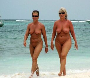 Bare Moms on the beach